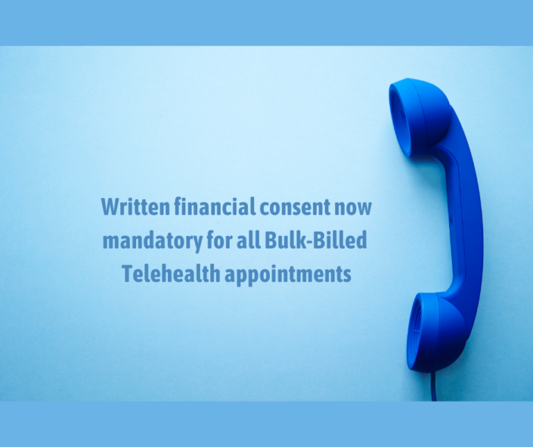 Read more about the article Written Financial Consent for Bulk-Billed Telehealth Appointments