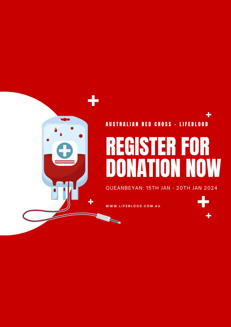 Read more about the article Blood Donations – Queanbeyan Jan 2024